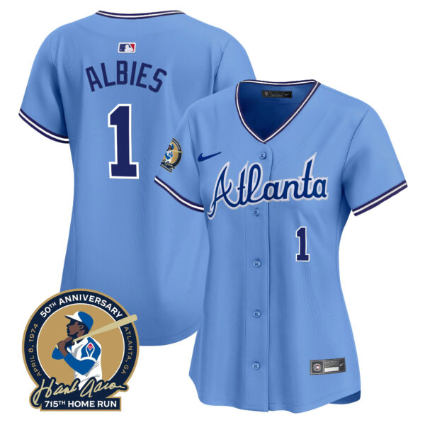 Women's Atlanta Braves Throwback 1974 - 1982 Vapor Premier Limited Jersey - All Stitched - Image 43