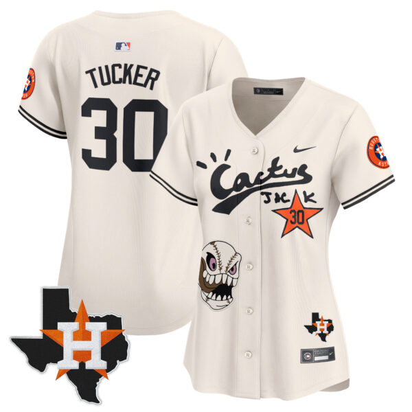 Women's Houston Astros Cactus Jack Patch Vapor Premier Limited Jersey - All Stitched - Image 8