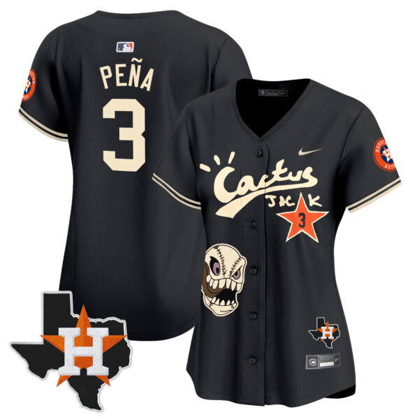 Women's Houston Astros Cactus Jack Patch Vapor Premier Limited Jersey - All Stitched - Image 12