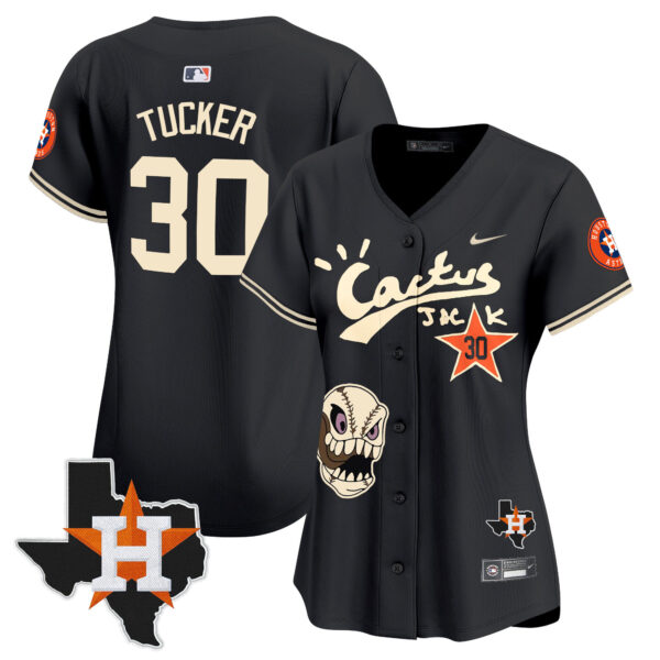 Women's Houston Astros Cactus Jack Patch Vapor Premier Limited Jersey - All Stitched - Image 17