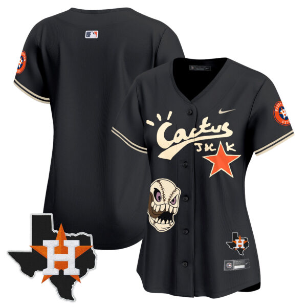 Women's Houston Astros Cactus Jack Patch Vapor Premier Limited Jersey - All Stitched - Image 18