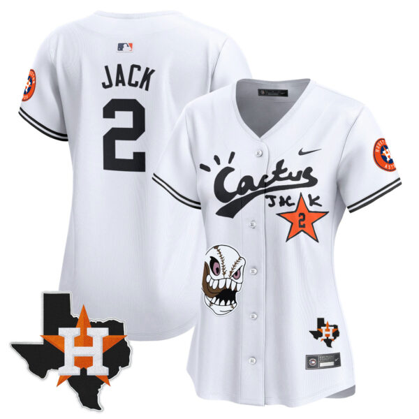 Women's Houston Astros Cactus Jack Patch Vapor Premier Limited Jersey - All Stitched - Image 20