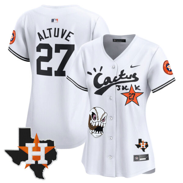 Women's Houston Astros Cactus Jack Patch Vapor Premier Limited Jersey - All Stitched - Image 23