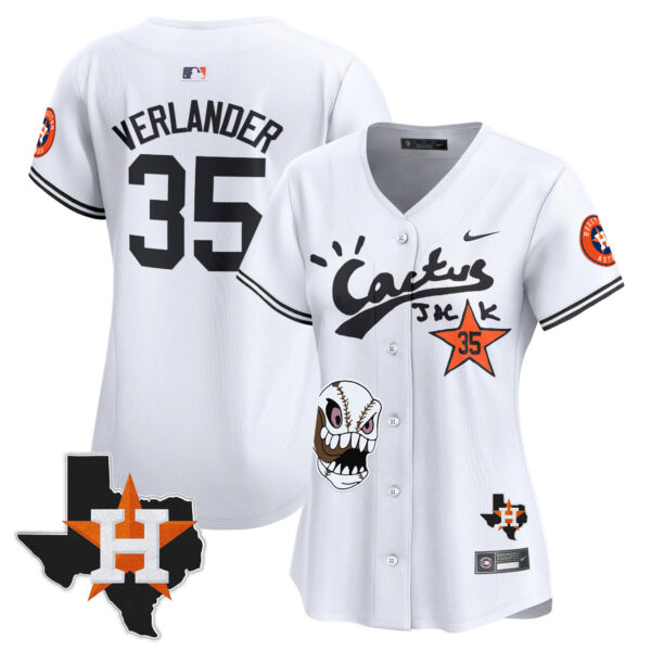 Women's Houston Astros Cactus Jack Patch Vapor Premier Limited Jersey - All Stitched - Image 25