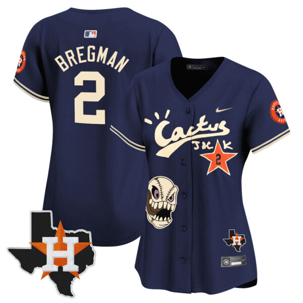 Women's Houston Astros Cactus Jack Patch Vapor Premier Limited Jersey - All Stitched - Image 31