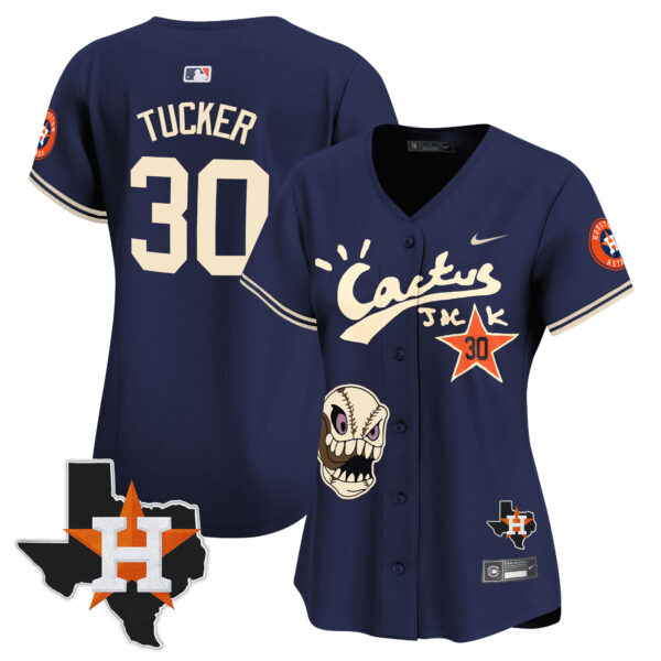 Women's Houston Astros Cactus Jack Patch Vapor Premier Limited Jersey - All Stitched - Image 35