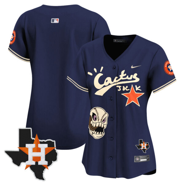 Women's Houston Astros Cactus Jack Patch Vapor Premier Limited Jersey - All Stitched - Image 36