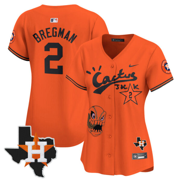 Women's Houston Astros Cactus Jack Patch Vapor Premier Limited Jersey - All Stitched - Image 40