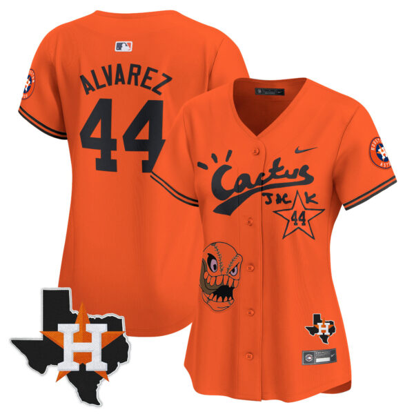 Women's Houston Astros Cactus Jack Patch Vapor Premier Limited Jersey - All Stitched - Image 42