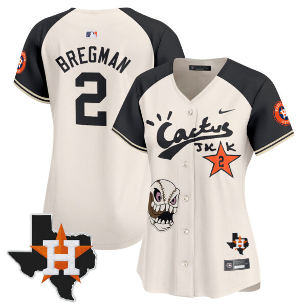Women's Houston Astros Cactus Jack Patch Vapor Premier Limited Jersey - All Stitched - Image 49