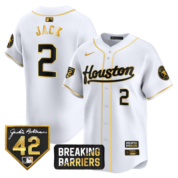 Men's Houston Astros Jackie Robinson Breaking Barriers Patch Vapor Premier Limited Jersey - All Stitched - Image 15
