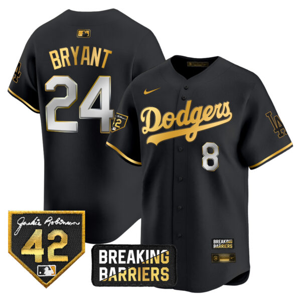 Men's Dodgers Jackie Robinson Breaking Barriers Patch Vapor Premier Limited Jersey - All Stitched - Image 4
