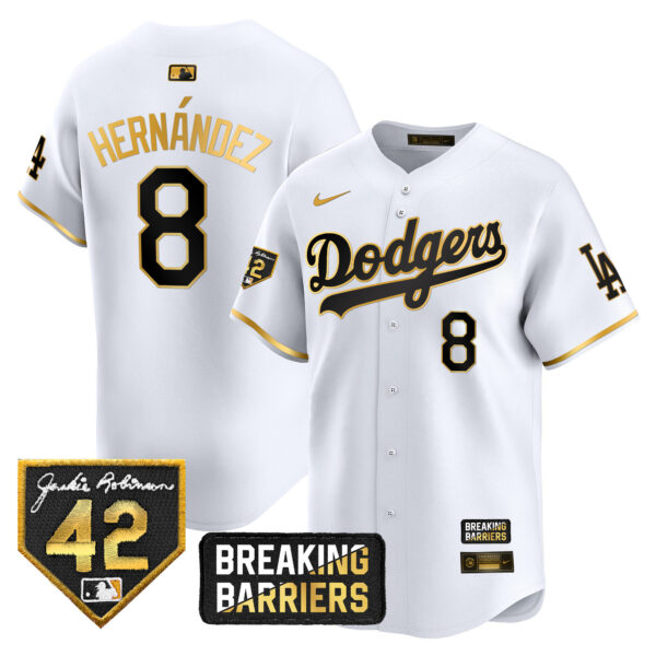 Men's Dodgers Jackie Robinson Breaking Barriers Patch Vapor Premier Limited Jersey - All Stitched - Image 15