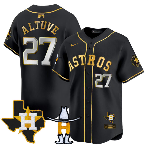 Men's Houston Astros Houston Rodeo Patch Vapor Premier Limited Jersey V2 - All Stitched - Image 2
