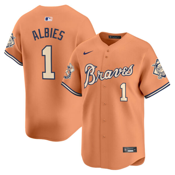 Men's Atlanta Braves Peaches n' Cream Vapor Premier Limited Jersey - All Stitched - Image 7