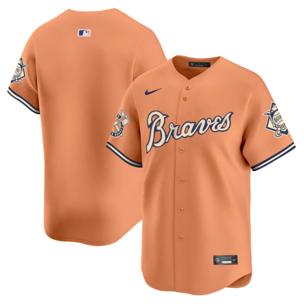 Men's Atlanta Braves Peaches n' Cream Vapor Premier Limited Jersey - All Stitched - Image 9