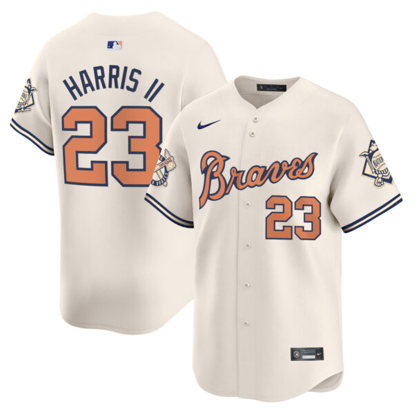 Men's Atlanta Braves Peaches n' Cream Vapor Premier Limited Jersey - All Stitched - Image 14