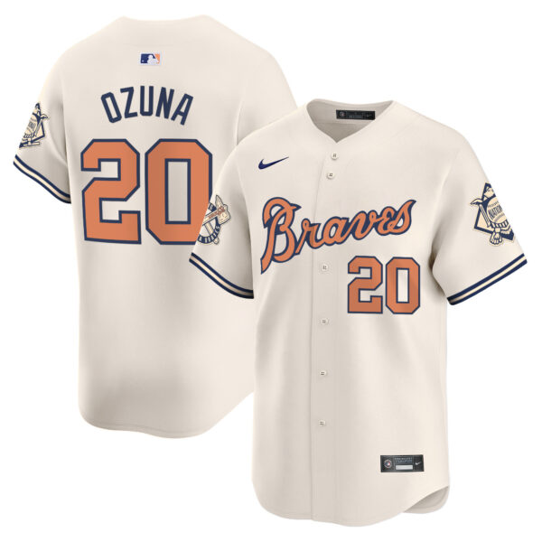 Men's Atlanta Braves Peaches n' Cream Vapor Premier Limited Jersey - All Stitched - Image 12