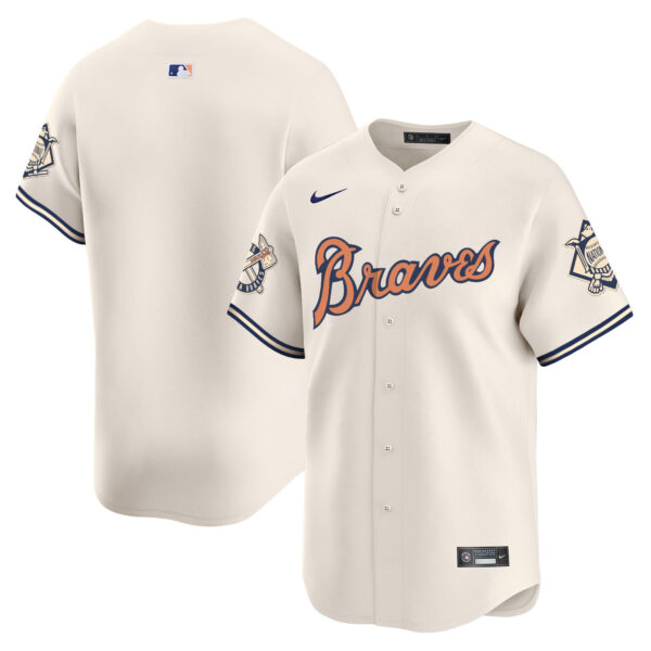 Men's Atlanta Braves Peaches n' Cream Vapor Premier Limited Jersey - All Stitched - Image 18