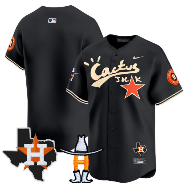 Men's Houston Astros Cactus Jack Houston Rodeo Patch Vapor Premier Limited Jersey - All Stitched - Image 18