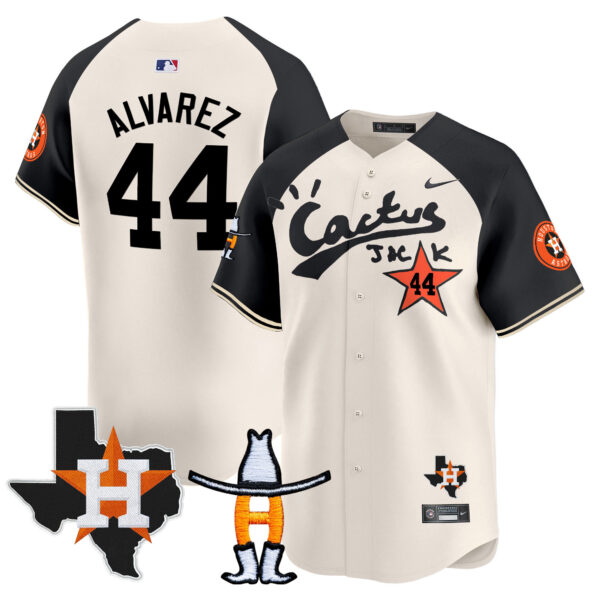 Men's Houston Astros Cactus Jack Houston Rodeo Patch Vapor Premier Limited Jersey - All Stitched - Image 51