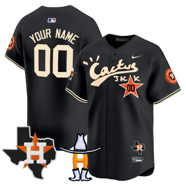 Houston Astros Cactus Jack Houston Rodeo Patch Vapor Premier Limited Custom Jersey - All Stitched - Image 2