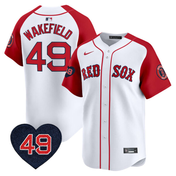 Men's Boston Red Sox Tim Wakefield Patch Vapor Premier Limited Jersey - All Stitched - Image 17