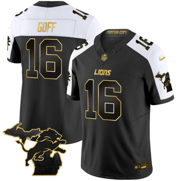 Men's Detroit Lions 2024 Michigan Patch Gold Vapor Jersey - All Stitched - Image 2