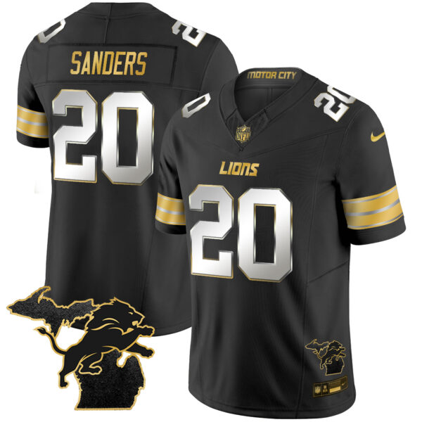 Men's Detroit Lions 2024 Michigan Patch Gold Vapor Jersey - All Stitched - Image 12