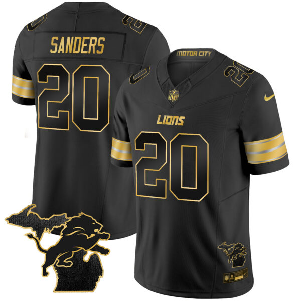 Men's Detroit Lions 2024 Michigan Patch Gold Vapor Jersey - All Stitched - Image 19