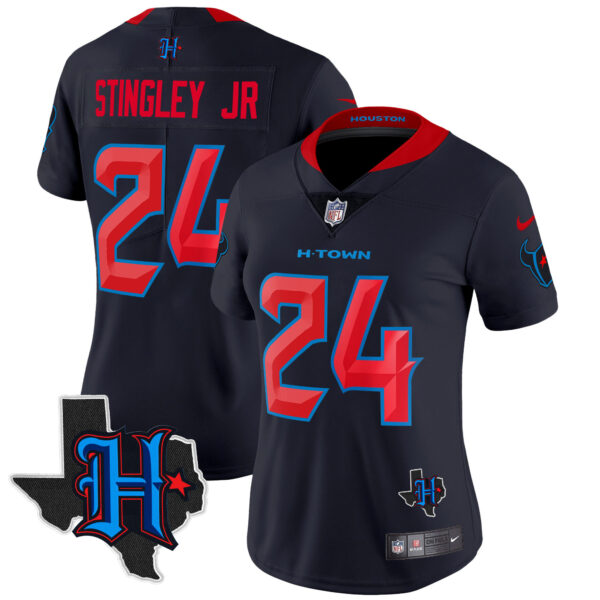 Women's Houston Texans 2024 Texas Patch Vapor Limited Jersey - All Stitched - Image 5