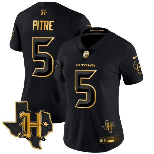 Women's Houston Texans 2024 Texas Patch Gold Vapor Limited Jersey - All Stitched - Image 24