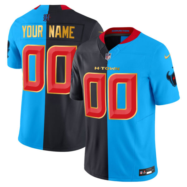 Houston Texans 2024 Gold Trim Vapor Limited Custom Jersey - All Stitched - Image 5