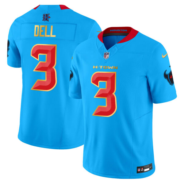 Men's Houston Texans 2024 Gold Trim Vapor Limited Jersey - All Stitched - Image 4