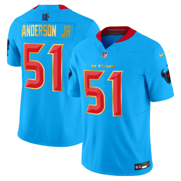 Men's Houston Texans 2024 Gold Trim Vapor Limited Jersey - All Stitched - Image 7