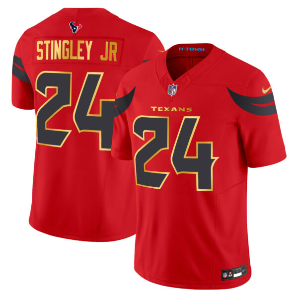 Men's Houston Texans 2024 Gold Trim Vapor Limited Jersey - All Stitched - Image 21