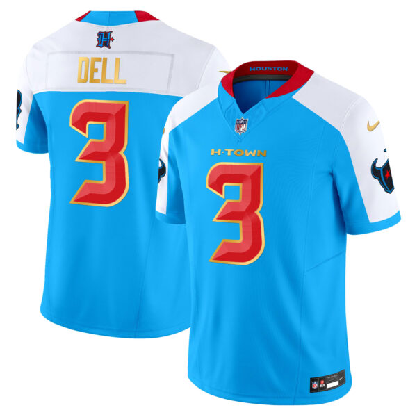 Men's Houston Texans 2024 Gold Trim Vapor Limited Jersey - All Stitched - Image 28