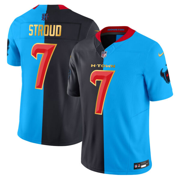 Men's Houston Texans 2024 Gold Trim Vapor Limited Jersey - All Stitched - Image 33