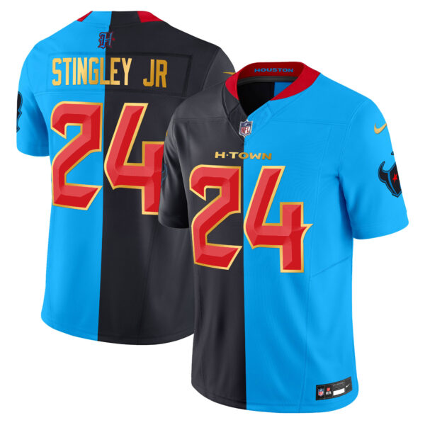 Men's Houston Texans 2024 Gold Trim Vapor Limited Jersey - All Stitched - Image 37