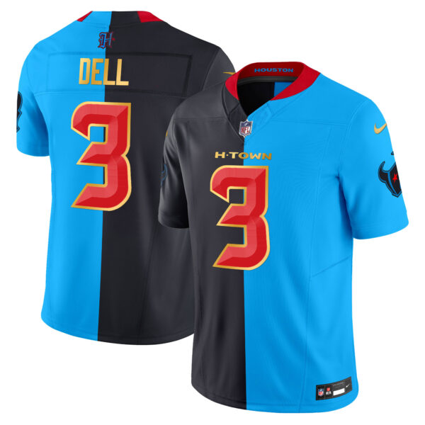 Men's Houston Texans 2024 Gold Trim Vapor Limited Jersey - All Stitched - Image 36