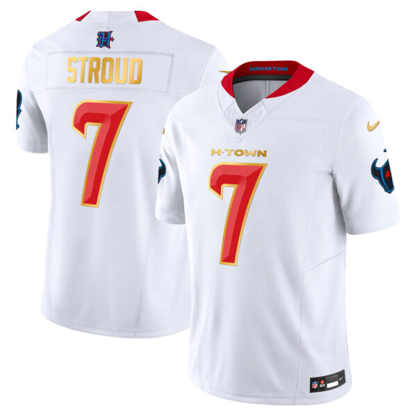 Men's Houston Texans 2024 Gold Trim Vapor Limited Jersey - All Stitched - Image 41