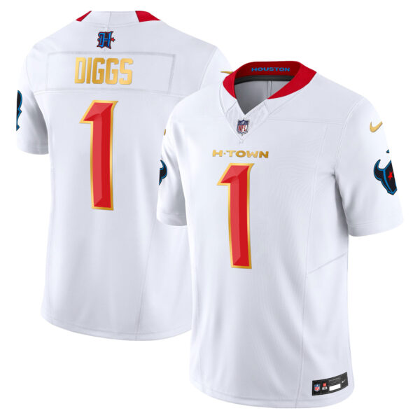Men's Houston Texans 2024 Gold Trim Vapor Limited Jersey - All Stitched - Image 42