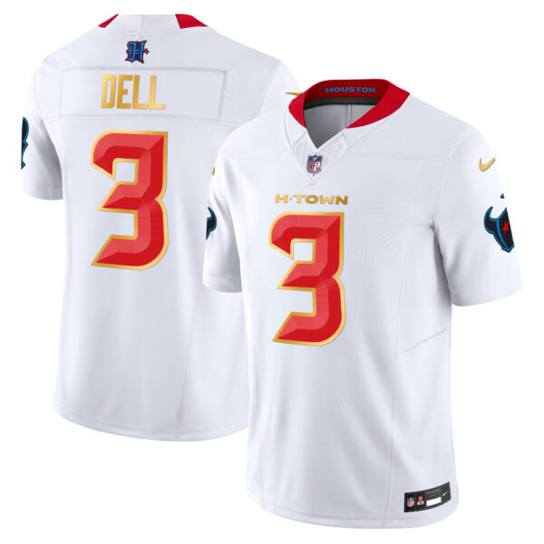 Men's Houston Texans 2024 Gold Trim Vapor Limited Jersey - All Stitched - Image 44