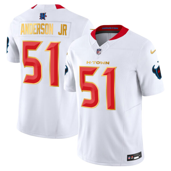 Men's Houston Texans 2024 Gold Trim Vapor Limited Jersey - All Stitched - Image 47
