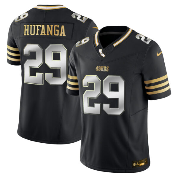 Men's 49ers 2024 Gold Vapor Jersey - All Stitched - Image 40
