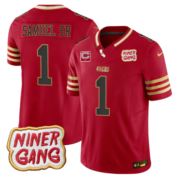 Men's 49ers 2024 Niner Gang Patch Vapor Jersey - All Stitched - Image 12