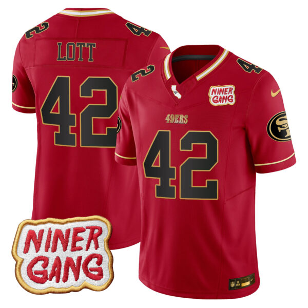 Men's 49ers 2024 Niner Gang Patch Vapor Jersey - All Stitched - Image 29