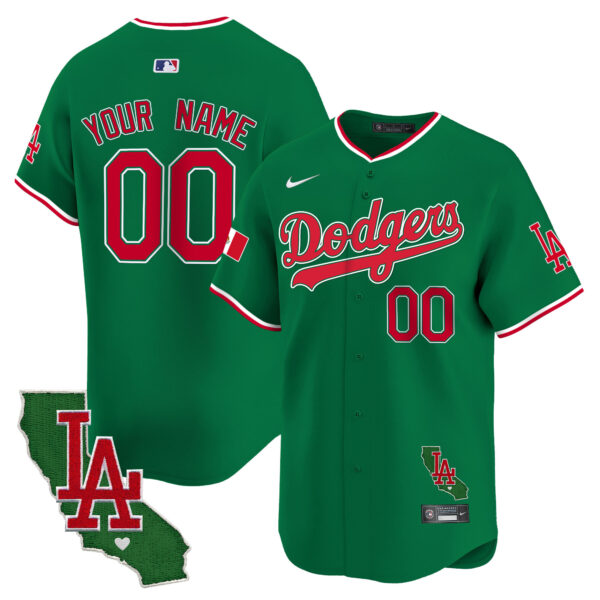 Dodgers Mexico California Patch Vapor Premier Limited Custom Jersey V4 - All Stitched - Image 5