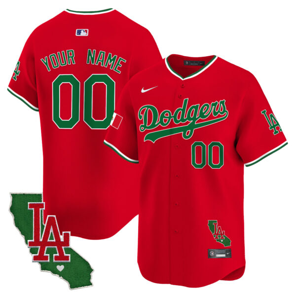 Dodgers Mexico California Patch Vapor Premier Limited Custom Jersey V4 - All Stitched - Image 6