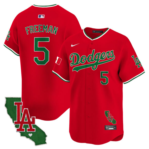 Men's Dodgers Mexico California Patch Vapor Premier Limited Jersey V4 - All Stitched - Image 49